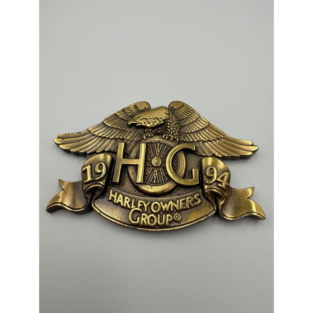 Harley-Davidson HOG 1994 Appreciation Pin Brass Eagle Harley Owners GroupVintage